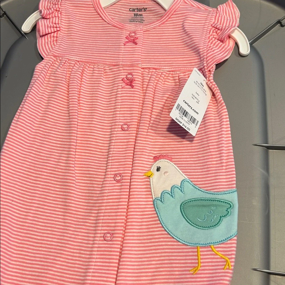 Girls 18 month one piece romper outfit chick chicken new nwt